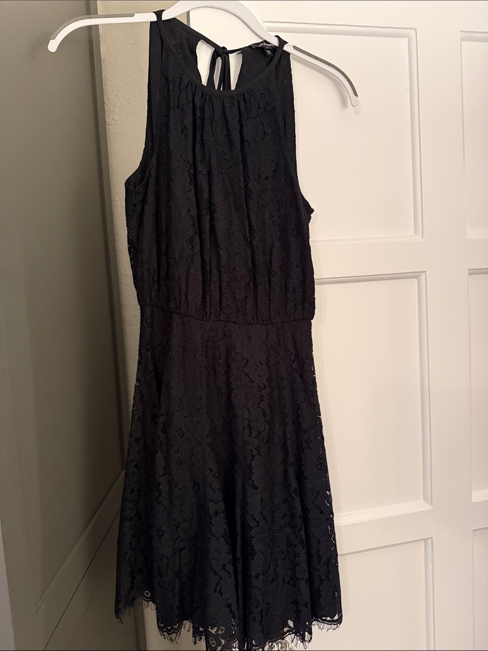 Juicy Couture Black Lace Midi Halter Dress